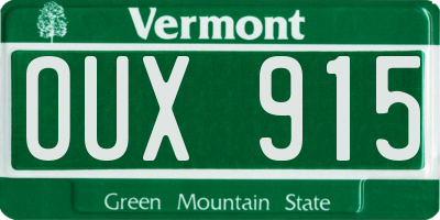 VT license plate OUX915