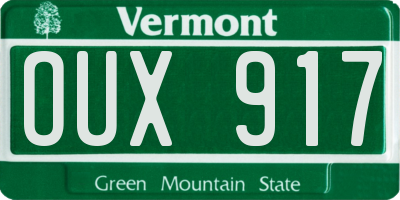 VT license plate OUX917