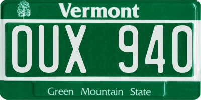 VT license plate OUX940
