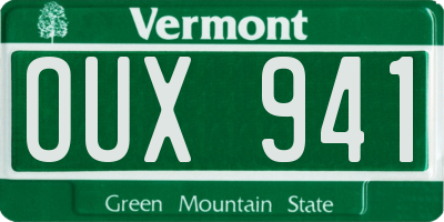VT license plate OUX941