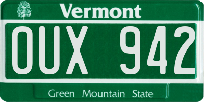 VT license plate OUX942