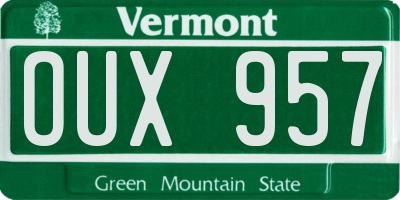 VT license plate OUX957