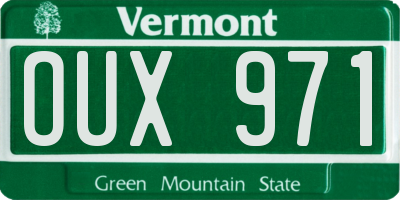 VT license plate OUX971