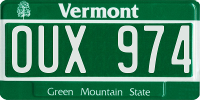 VT license plate OUX974