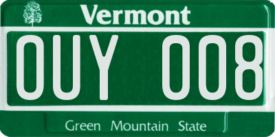 VT license plate OUY008