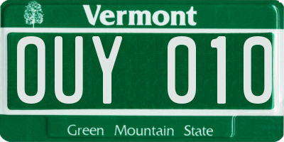 VT license plate OUY010