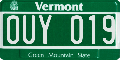 VT license plate OUY019