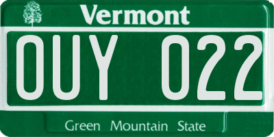 VT license plate OUY022