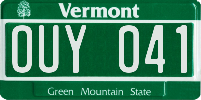 VT license plate OUY041