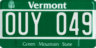 VT license plate OUY049