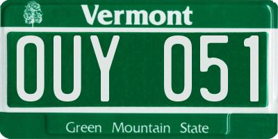 VT license plate OUY051