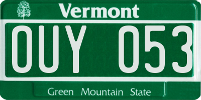 VT license plate OUY053