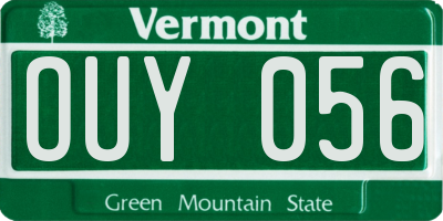 VT license plate OUY056