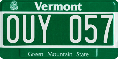 VT license plate OUY057
