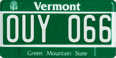 VT license plate OUY066