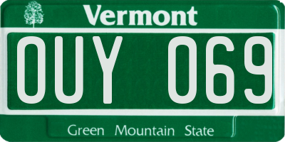 VT license plate OUY069
