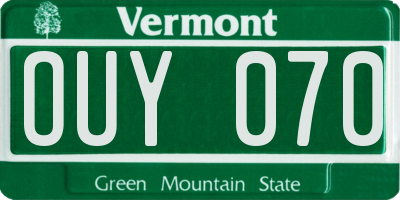 VT license plate OUY070