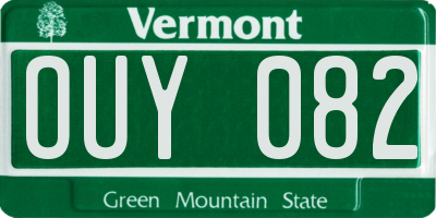VT license plate OUY082