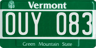 VT license plate OUY083