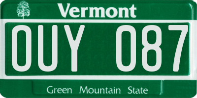 VT license plate OUY087