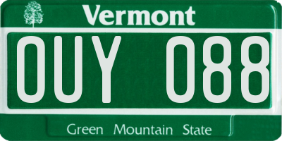 VT license plate OUY088