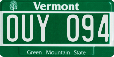 VT license plate OUY094