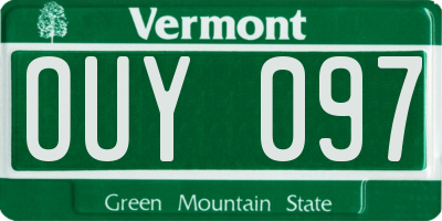VT license plate OUY097