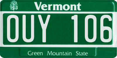 VT license plate OUY106