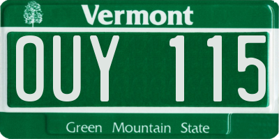 VT license plate OUY115
