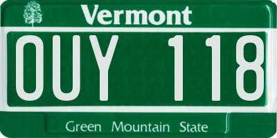 VT license plate OUY118