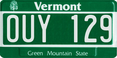VT license plate OUY129