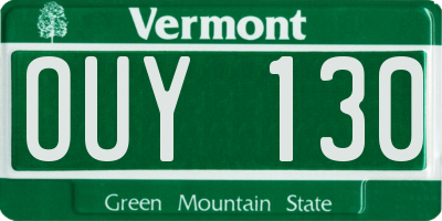 VT license plate OUY130