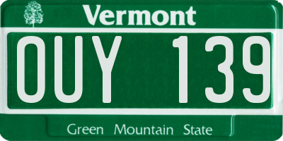 VT license plate OUY139