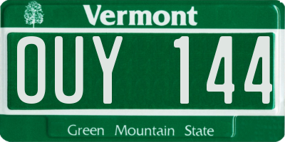 VT license plate OUY144