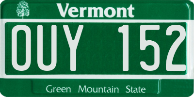 VT license plate OUY152