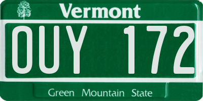 VT license plate OUY172