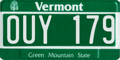 VT license plate OUY179