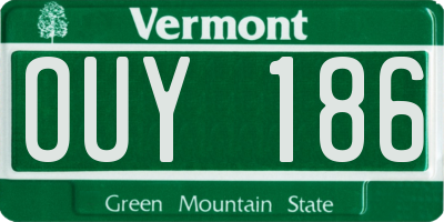 VT license plate OUY186