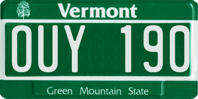 VT license plate OUY190