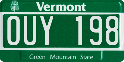 VT license plate OUY198