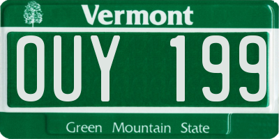 VT license plate OUY199