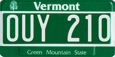 VT license plate OUY210
