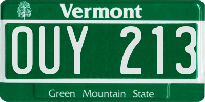 VT license plate OUY213