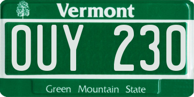 VT license plate OUY230