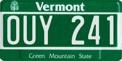 VT license plate OUY241