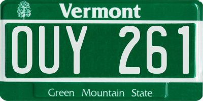 VT license plate OUY261