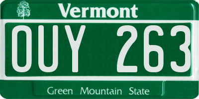 VT license plate OUY263