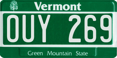 VT license plate OUY269