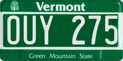 VT license plate OUY275