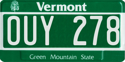 VT license plate OUY278